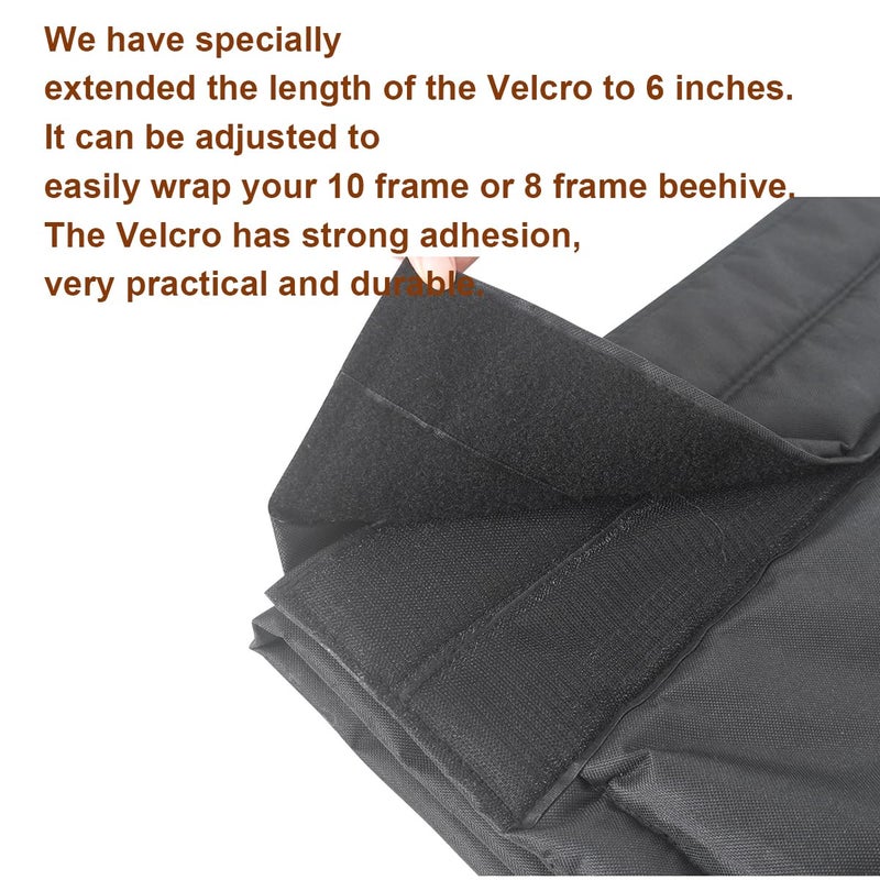 witbee 2 Pcs Winter Bee Hive Wrap for 10 and 8 Frame Beehives Thickened Beehive Wrap for Winter Beehive Insulation Wrap Cozy Windproof Warm Bee Hive Winter Protection Cover Waterproof, Adjustable 81" x 26" - Image 3